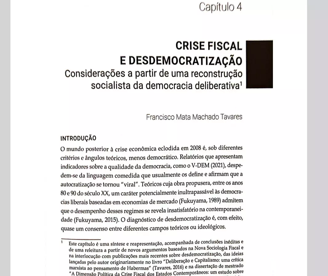 Crise Fiscal e Desdemocratização Crise Fiscal e Desdemocratização